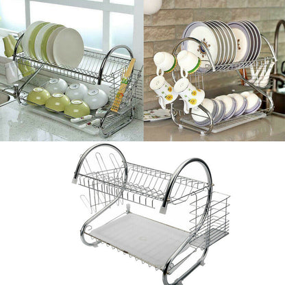 2 Tier Dish Drying Rack Drainer