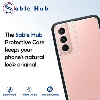 Sable Hub Phone Case for Samsung S21 Plus | Hybrid TPU Bumper + PC Hard Cover, Anti Yellowing, Scratch Resistant, Slim Fit, Lightweight, Shockproof | Heavy Duty Transparent Back Cover