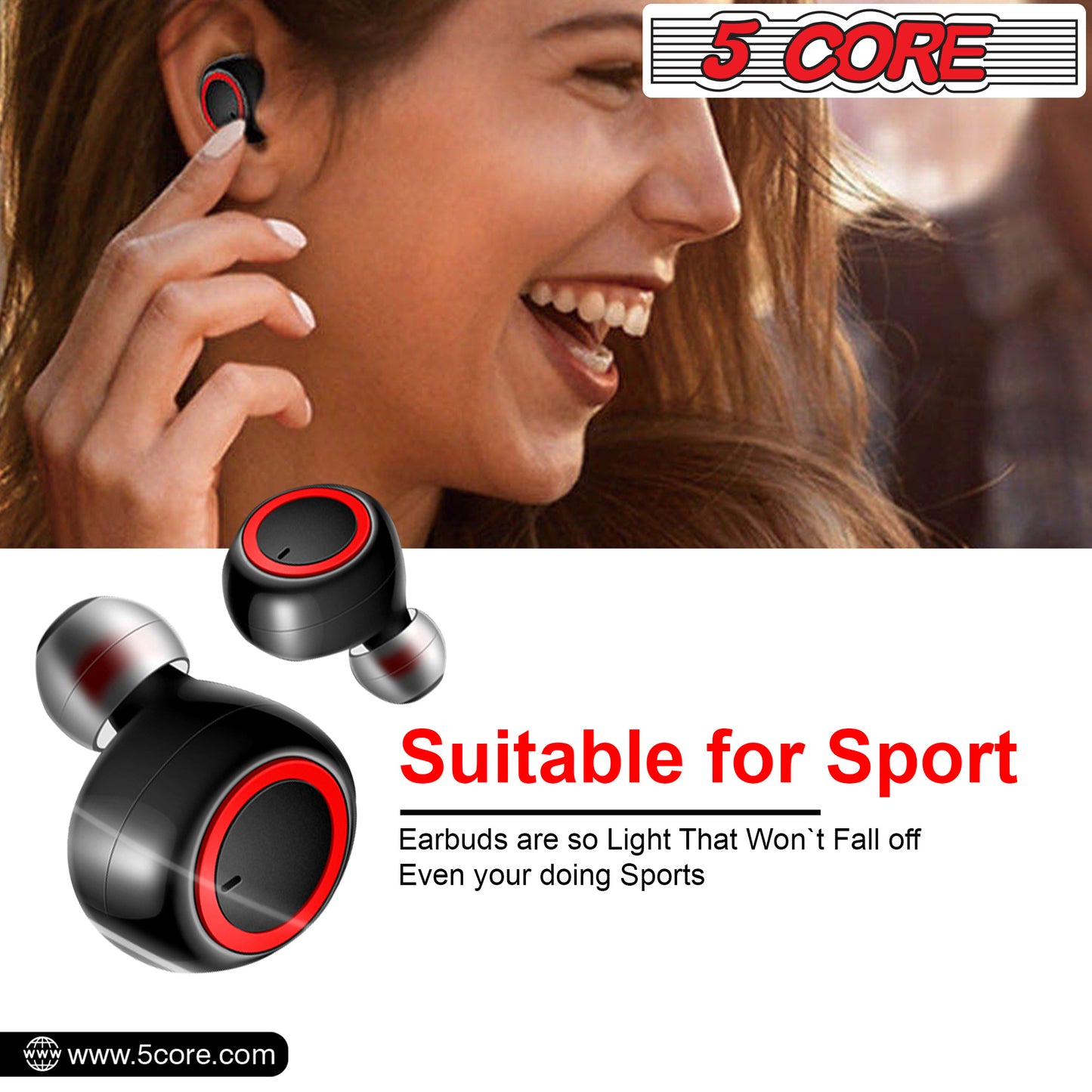 Earphones Magnetic Waterproof Wireless Bluetooth Earpods Headphones In Ear buds Pods Bluetooth Ear Pod Mic 5 Core EP01