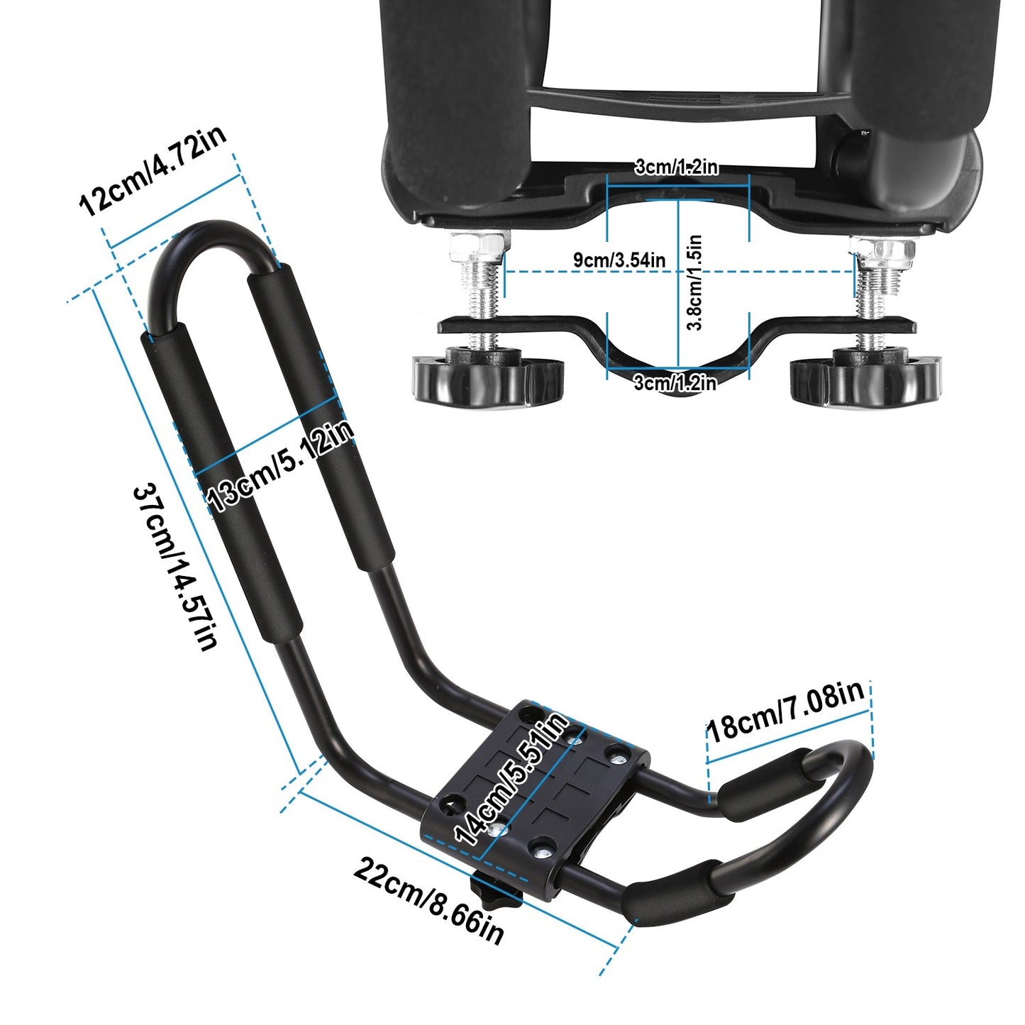 1 Pair Universal J-Bar Kayak Carrier