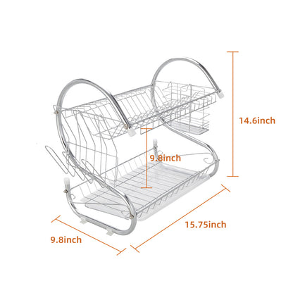 2 Tier Dish Drying Rack Drainer