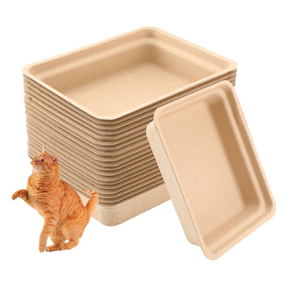 Twlead Disposable Cat Litter Box(20 Pack Of Trays)(Suitable for Cat Hamster Guinea Pig Mice Rabbit)Eco Friendly 100% Recycled Paper Trays(Shipment From FBA)