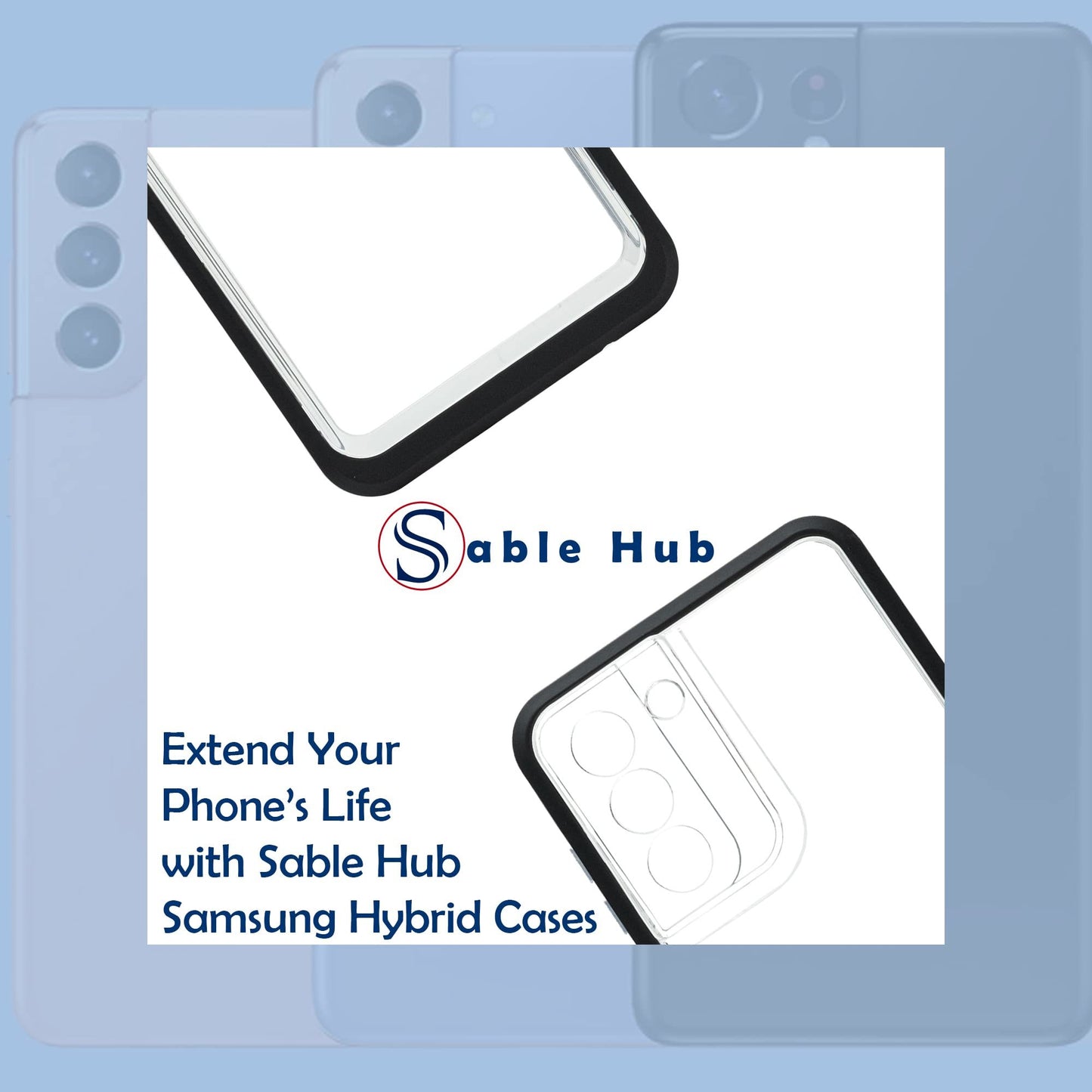 Sable Hub Phone Case for Samsung S21 Plus | Hybrid TPU Bumper + PC Hard Cover, Anti Yellowing, Scratch Resistant, Slim Fit, Lightweight, Shockproof | Heavy Duty Transparent Back Cover