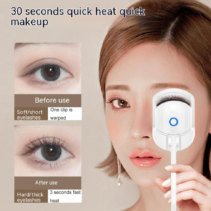 Eyelash Curler Portable Electric Heated Comb Eye Lash Long Lasting Eyelashes Curls Thermal Eyelash Curler Makeup Tools Heated Eyelash Curlers; Rechargeable Electric Eyelash Curler