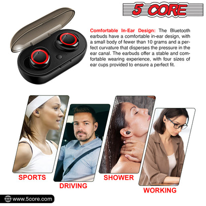 Earphones Magnetic Waterproof Wireless Bluetooth Earpods Headphones In Ear buds Pods Bluetooth Ear Pod Mic 5 Core EP01