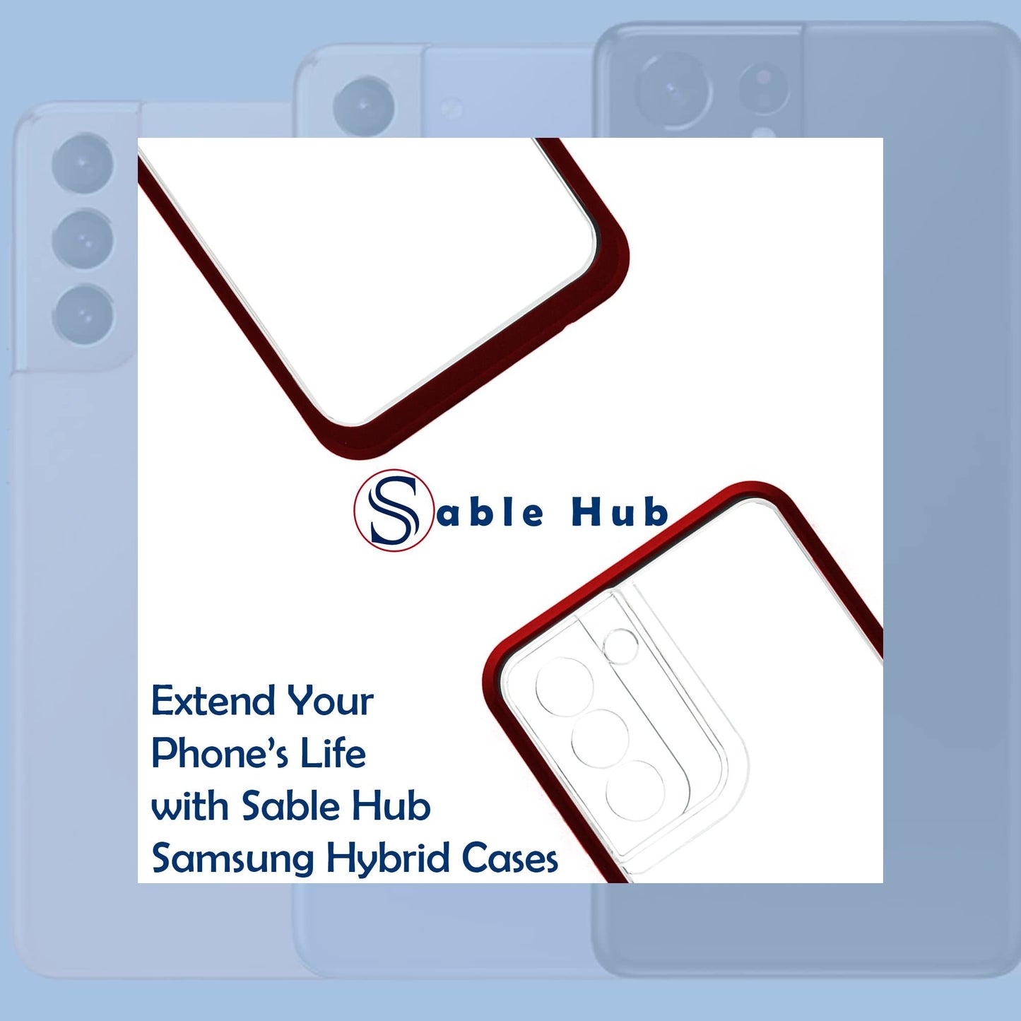 Sable Hub Phone Case for Samsung S21 Plus | Hybrid TPU Bumper + PC Hard Cover, Anti Yellowing, Scratch Resistant, Slim Fit, Lightweight, Shockproof | Heavy Duty Transparent Back Cover