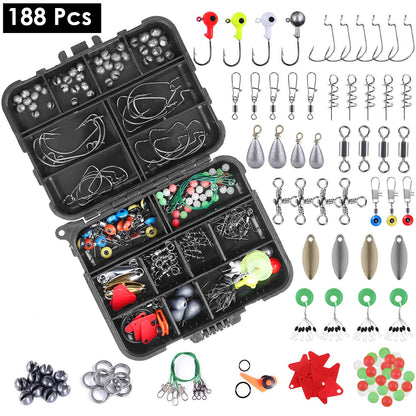 188Pcs Fishing Accessory Kit