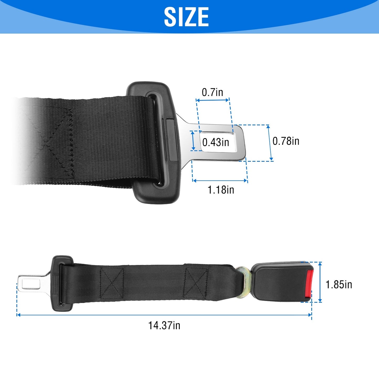 Car Seat Belt Extender 2Pcs