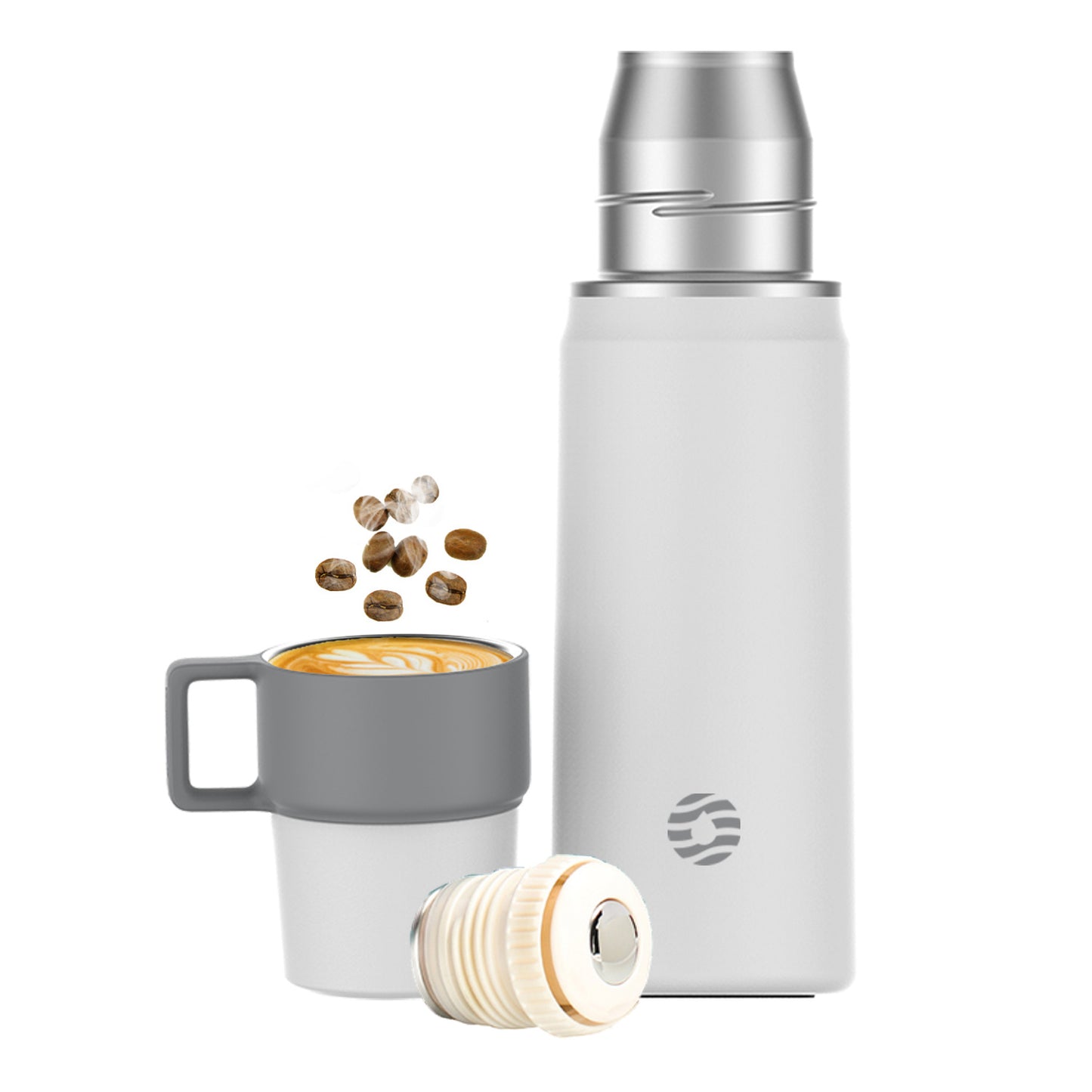 Healter 850ml Travel Vacuum Flask;  Water Thermos Bottle for Coffee;  Built-in Lid Cup;  Stainless Steel;  Thermal Tea Mug;  Sport Bottles