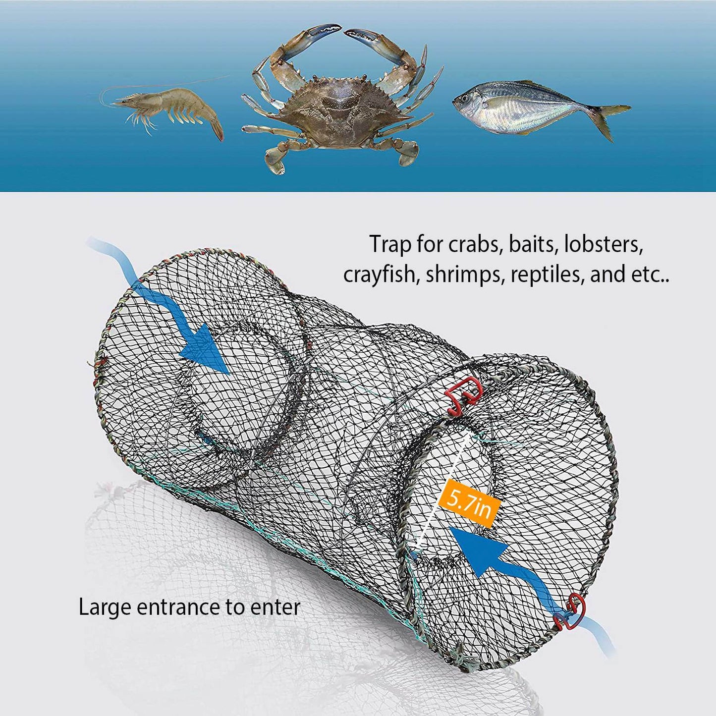 Crab Trap Bait Nets 2Pcs