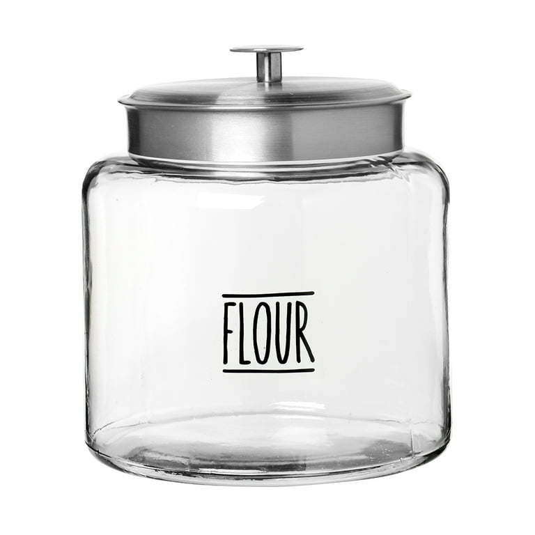 Clear Glass Farmhouse Montana Food Storage Jars, Set of 4