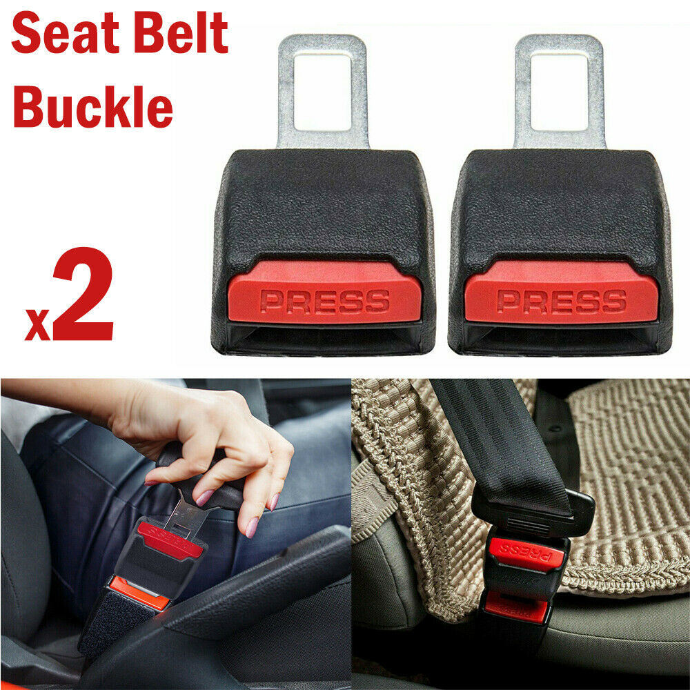 Universal Car Seat Belt Buckle Extension Extender Clip Auto Alarm Stopper Seat Adapter 2pcs