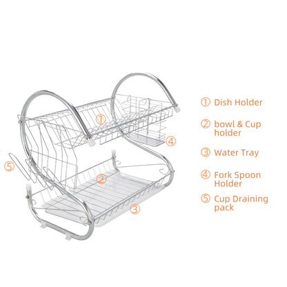 2 Tier Dish Drying Rack Drainer