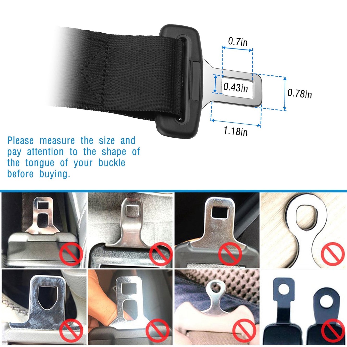 Car Seat Belt Extender 2Pcs