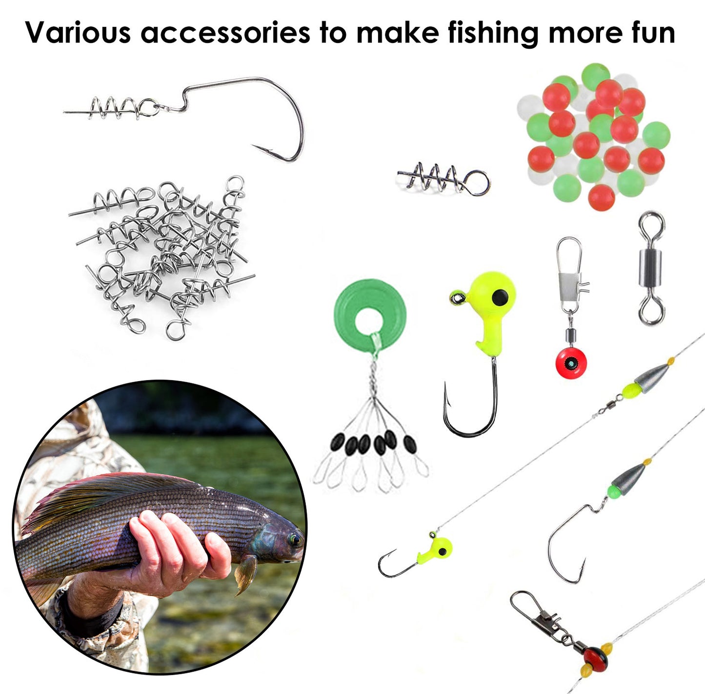 188Pcs Fishing Accessory Kit