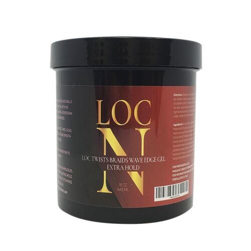 LOC N GEL LOC Twists Braids Wave Edge Gel 16 OZ. -Extra Hold-