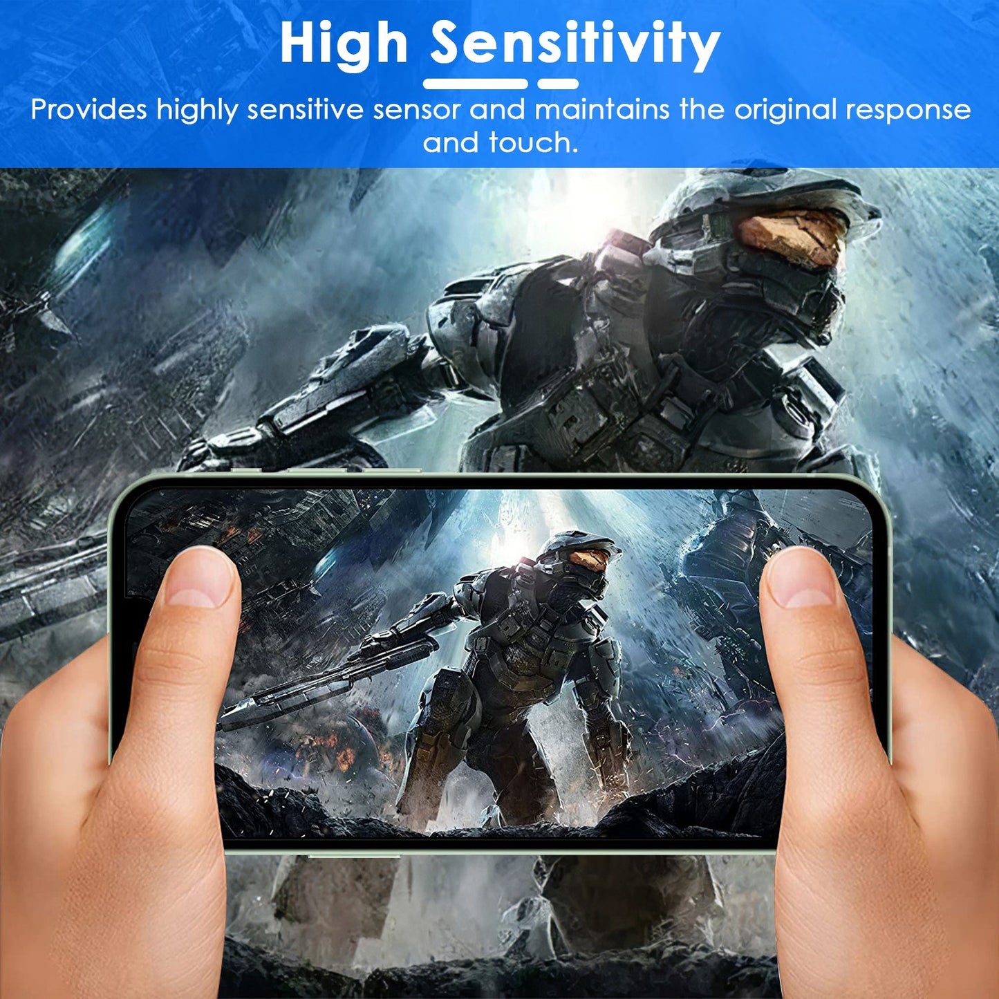 2Pcs HD Clear Screen Protectors Tempered Glass Film Full Coverage Screen Protector