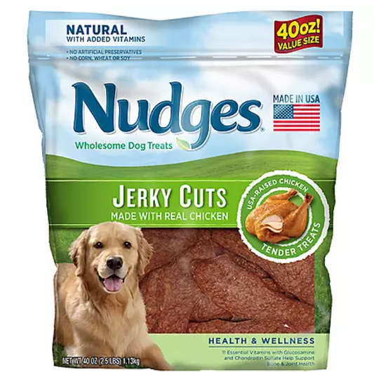 Nudges Health & Wellness Chicken Jerky Dog Treats;  40 oz.