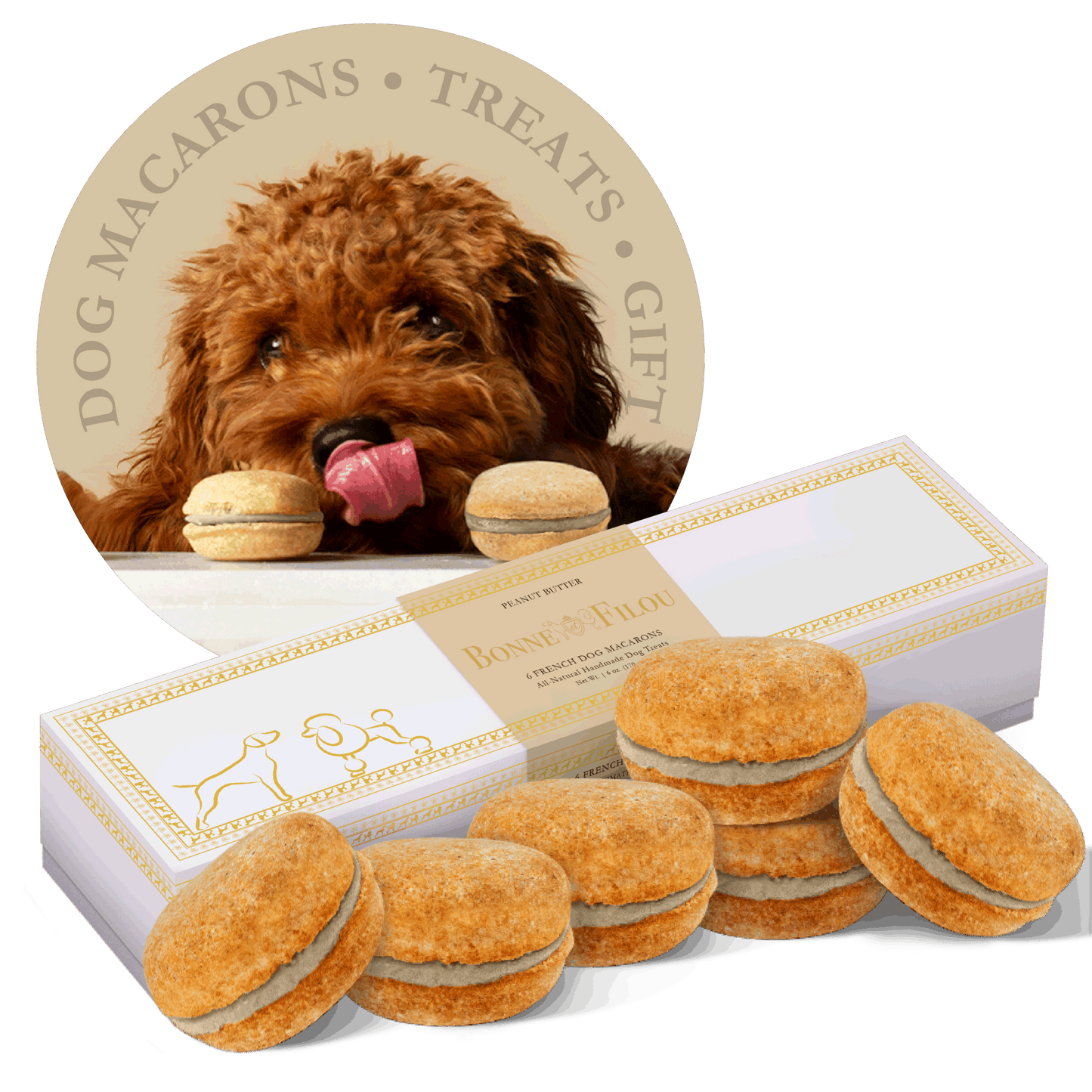 Dog Macarons - Count of 6 (Dog Treats | Dog Gifts)