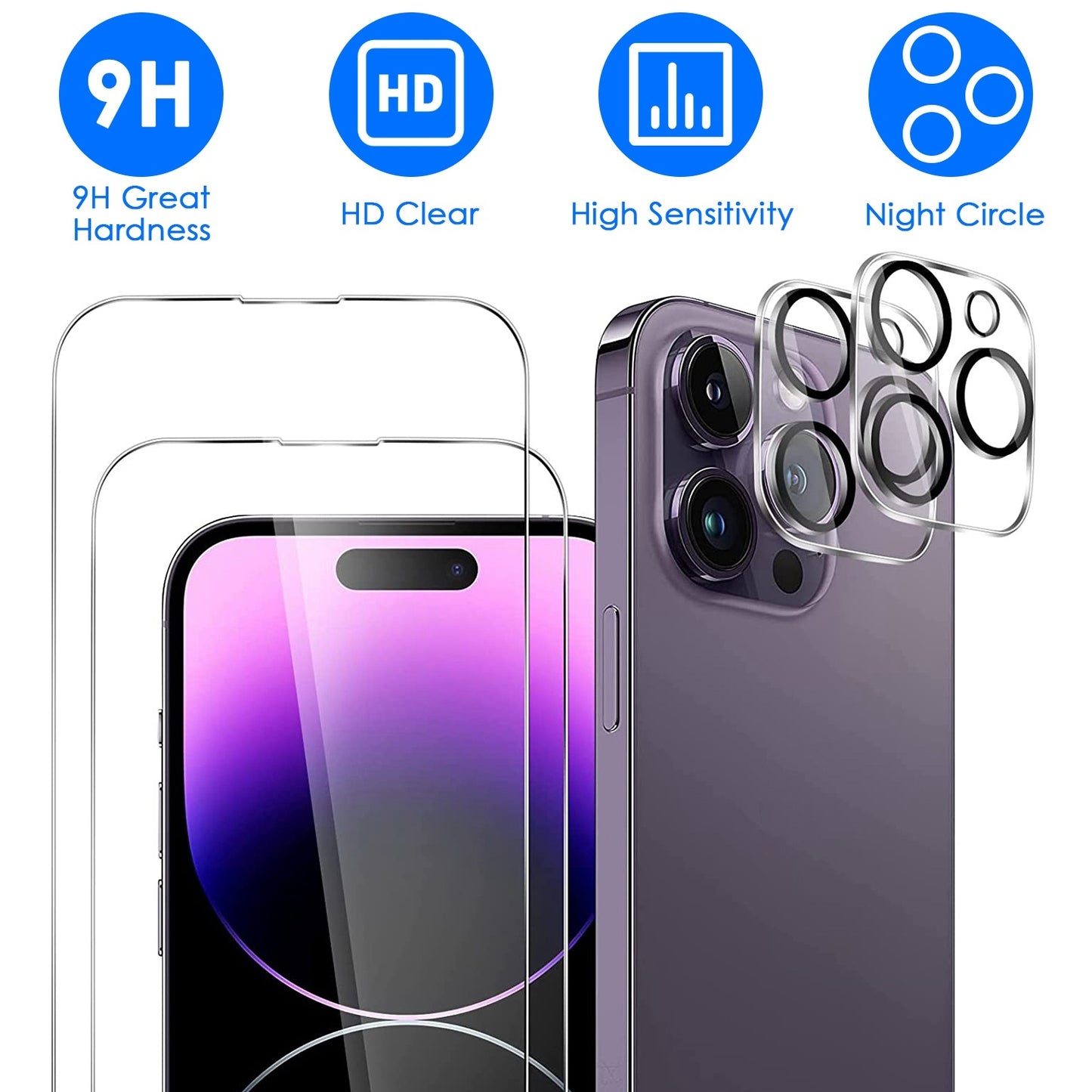 2Pcs HD Clear Screen Protectors