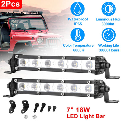 7" LED Light Bar Single Row