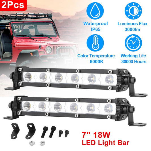 7" LED Light Bar Single Row