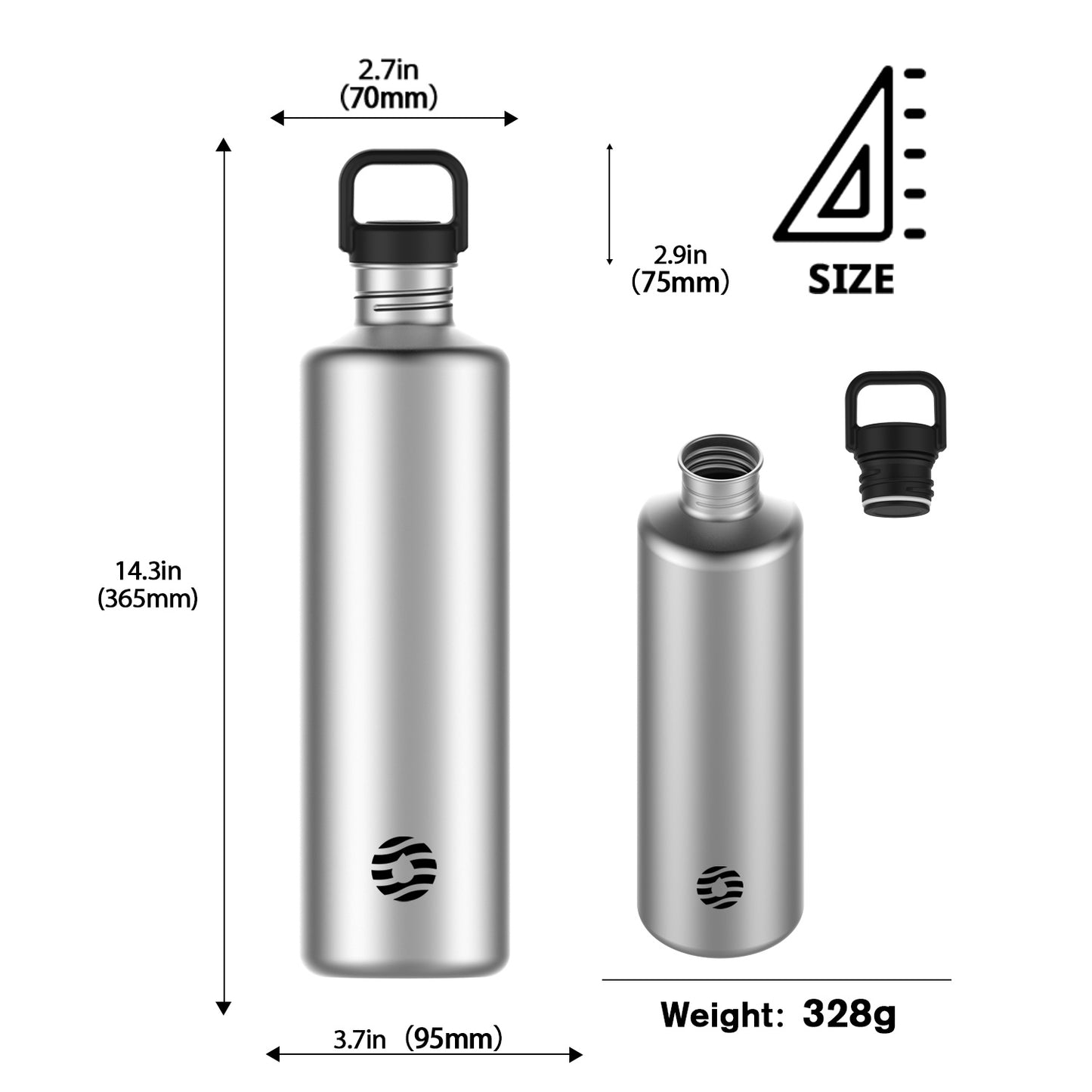 2L Stainless Steel Water Bottle