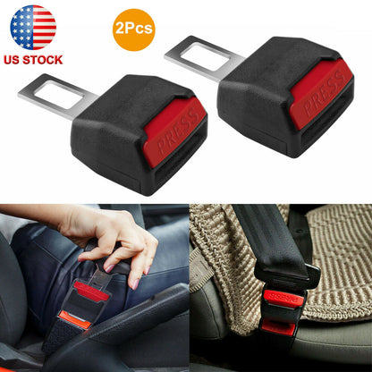 Universal Car Seat Belt Buckle Extension Extender Clip Auto Alarm Stopper Seat Adapter 2pcs