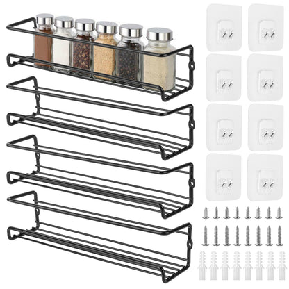 4Pcs Wall Mount Spice Racks