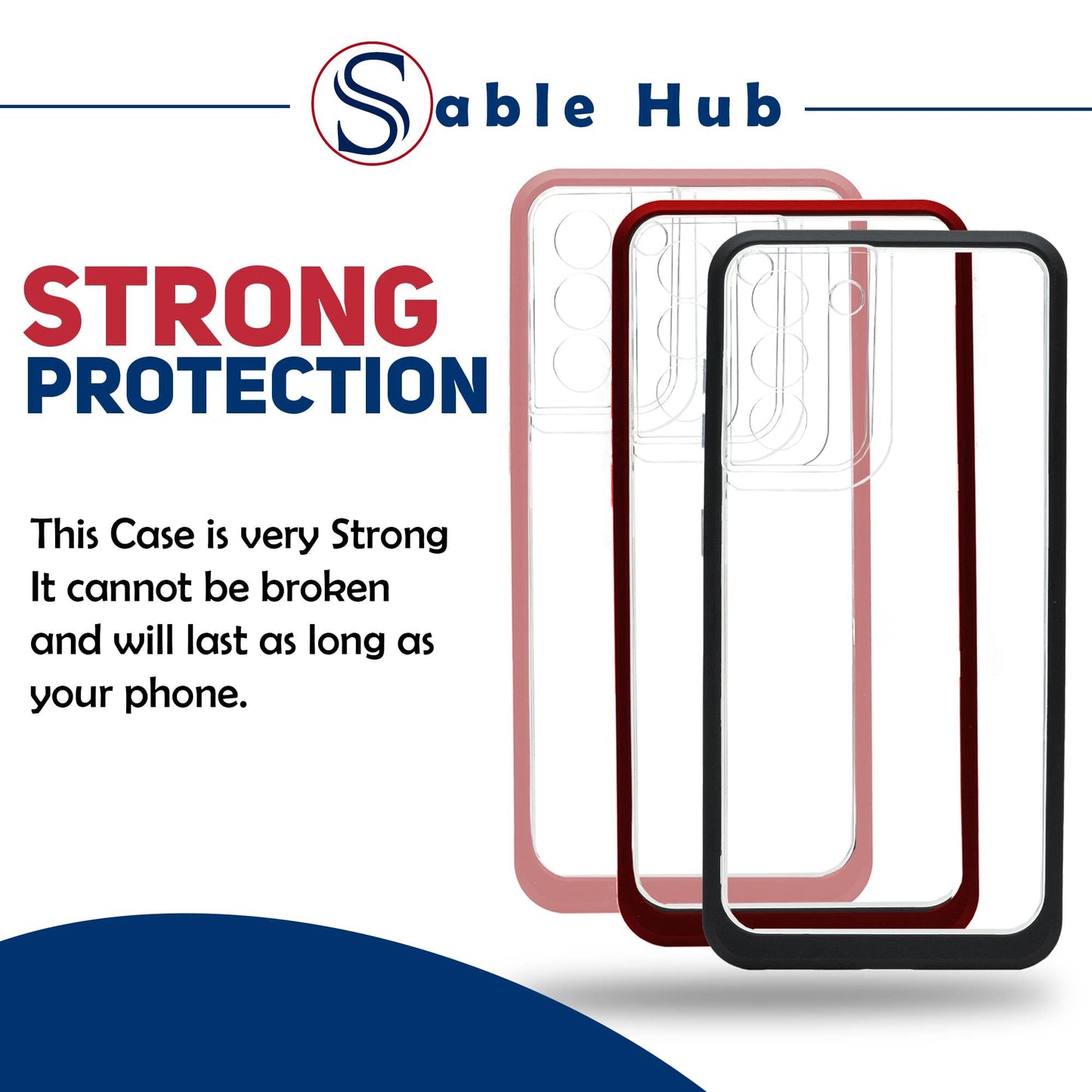 Sable Hub Phone Case for Samsung S21 Plus | Hybrid TPU Bumper + PC Hard Cover, Anti Yellowing, Scratch Resistant, Slim Fit, Lightweight, Shockproof | Heavy Duty Transparent Back Cover