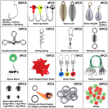 188Pcs Fishing Accessory Kit