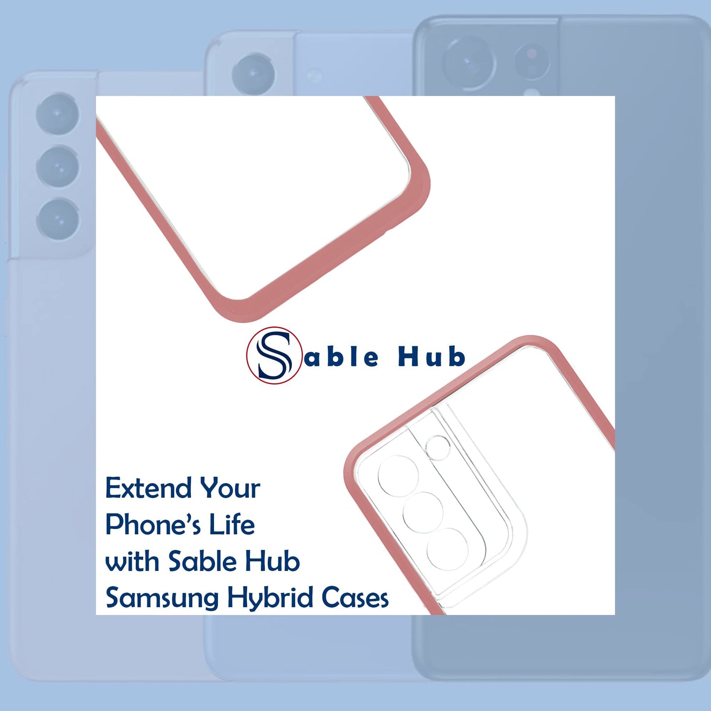 Sable Hub Phone Case for Samsung S21 Plus | Hybrid TPU Bumper + PC Hard Cover, Anti Yellowing, Scratch Resistant, Slim Fit, Lightweight, Shockproof | Heavy Duty Transparent Back Cover