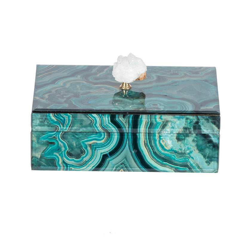 10" x 7" x 5" Bethany Marbled Jewelry Box, Stackable Decorative Storage Boxes With Lids