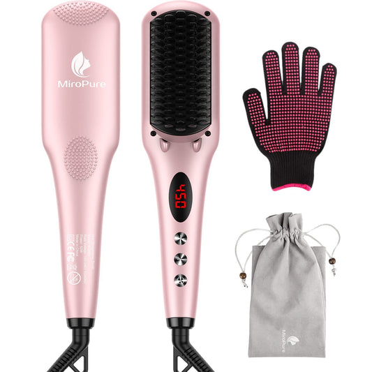 Enhanced Hair Straightener Heat Brush by MiroPure