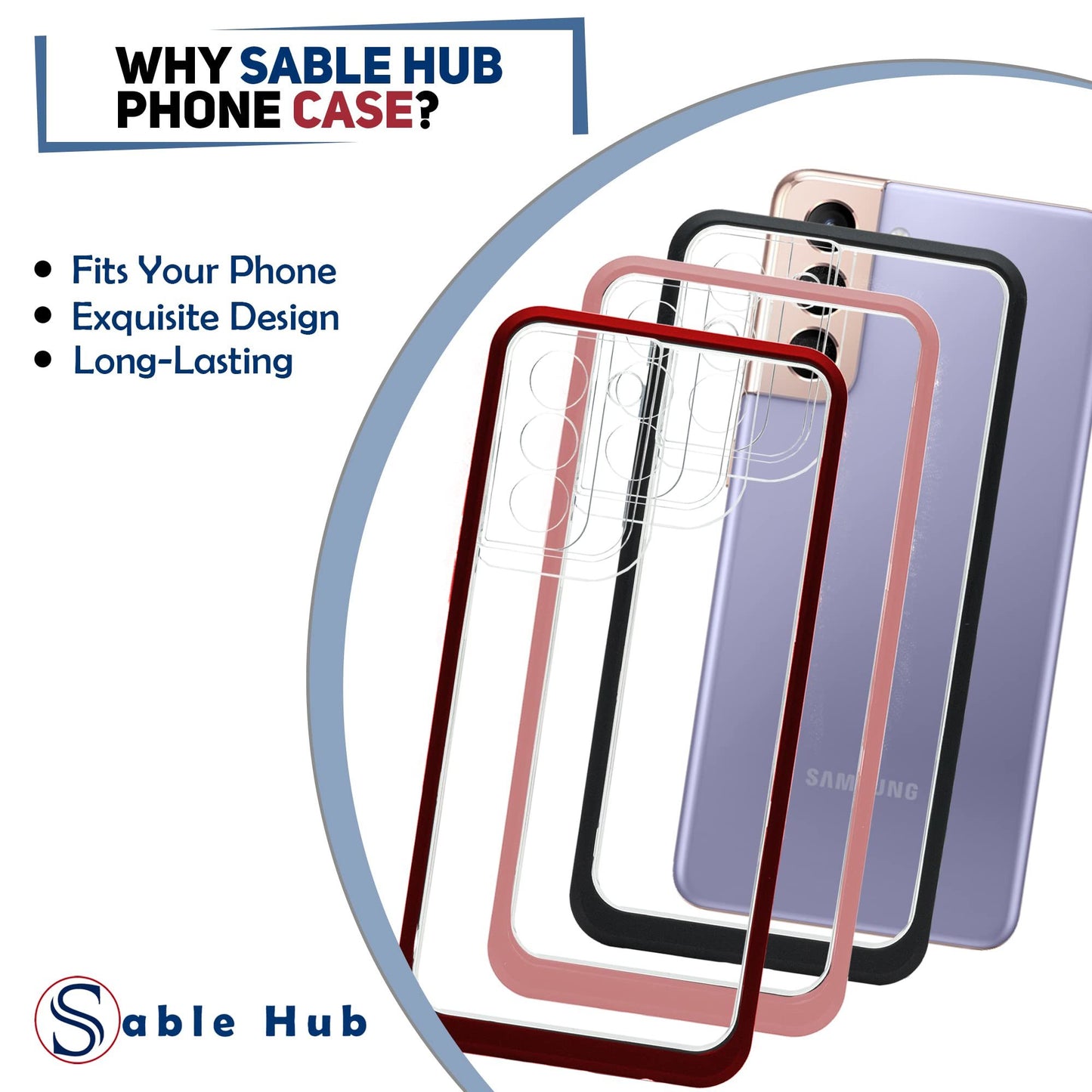 Sable Hub Phone Case for Samsung S21 Plus | Hybrid TPU Bumper + PC Hard Cover, Anti Yellowing, Scratch Resistant, Slim Fit, Lightweight, Shockproof | Heavy Duty Transparent Back Cover