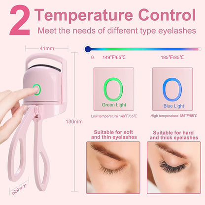 Eyelash Curler Portable Electric Heated Comb Eye Lash Long Lasting Eyelashes Curls Thermal Eyelash Curler Makeup Tools Heated Eyelash Curlers; Rechargeable Electric Eyelash Curler