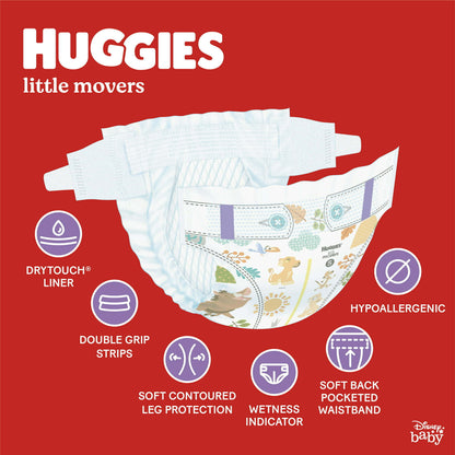 Huggies Little Movers Baby Diapers Size 3;  68 Count