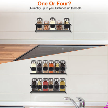 4Pcs Wall Mount Spice Racks