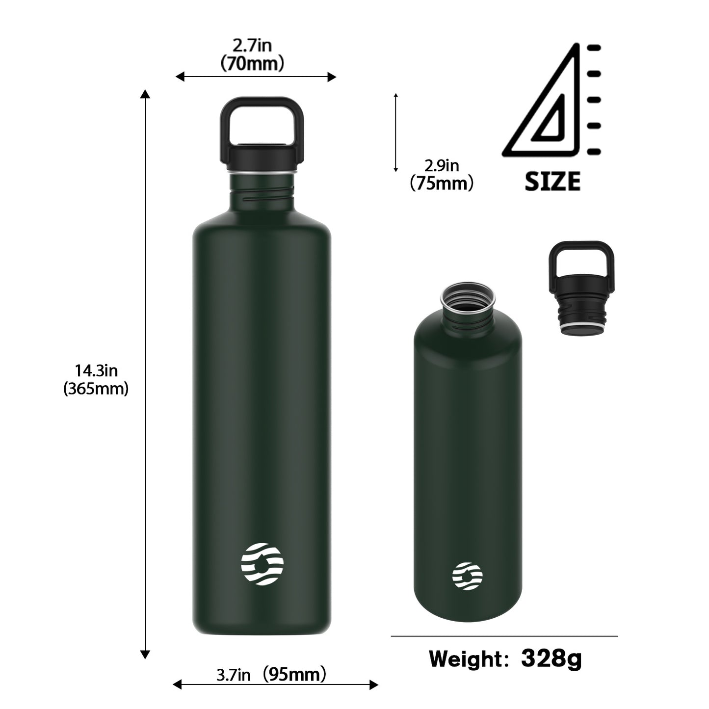 2L Stainless Steel Water Bottle