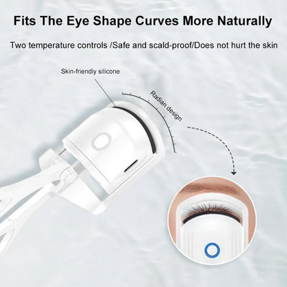 Eyelash Curler Portable Electric Heated Comb Eye Lash Long Lasting Eyelashes Curls Thermal Eyelash Curler Makeup Tools Heated Eyelash Curlers; Rechargeable Electric Eyelash Curler